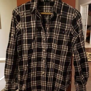 Black and White Plaid Men's Shirt